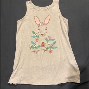 Cat & Jack Beige Tank Top with Floral Bunny Design